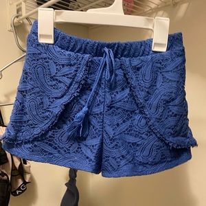 XS blue lace shorts